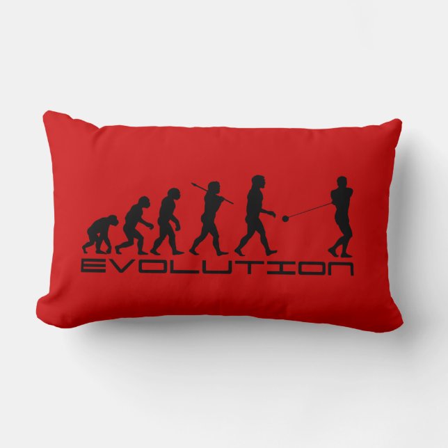 Hammer Throw Sport Evolution Art Lumbar Pillow (Front)