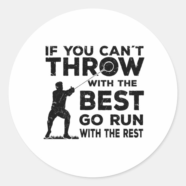 hammer throwing classic round sticker (Front)