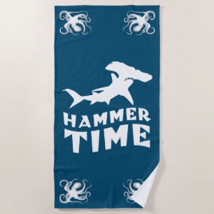 Hammer Time Design For Hammerhead Shark Lovers Beach Towel