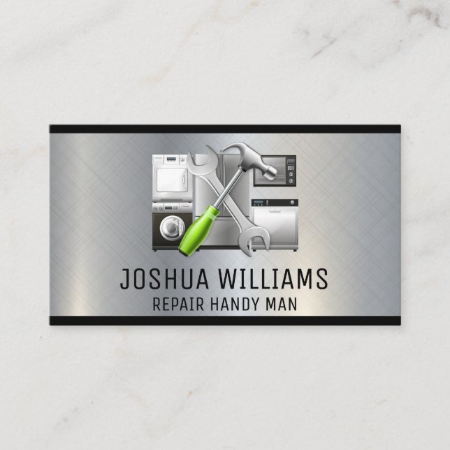 Hammer Wrench | Appliances Metal  Business Card (Front)