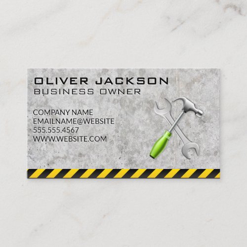 Hammer Wrench  Concrete Construction Business Card