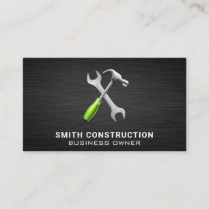 Hammer Wrench Construction Carpentry Tools Business Card