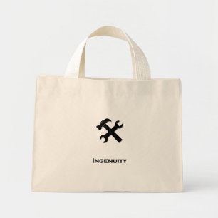 Hammer Wrench Ingenuity black Mini Tote Bag