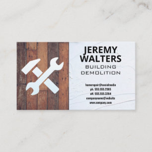 Hammer Wrench Tools Carpentry Construction Business Card