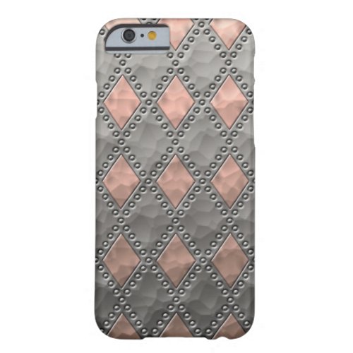 Hammered Copper and Tin Look Diamonds Barely There iPhone 6 Case