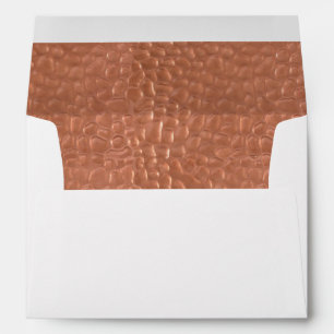 Hammered copper-look design envelope