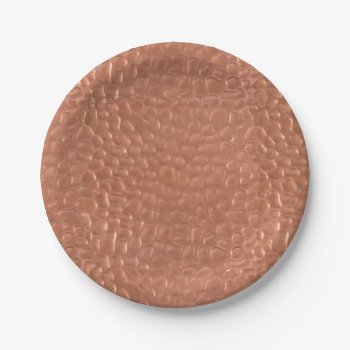 Hammered Copper-look Design Paper Plates by ComicDaisy at Zazzle
