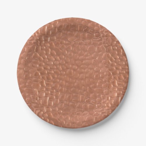 Hammered copper_look design paper plates