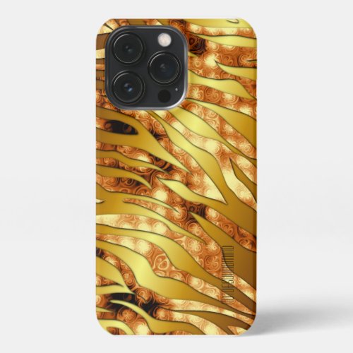 Hammered Copper Zebra Pattern iPhone 13 Pro Case