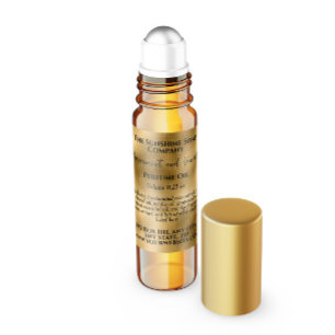 Hammered Gold Foil Perfume Roller Bottle label