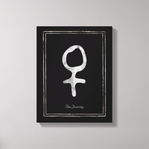 Hammered silver stylized planet Venus symbol Canvas Print