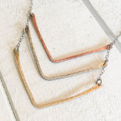 Hammered Tri Metal Chevron Stratus Necklace (3/4)