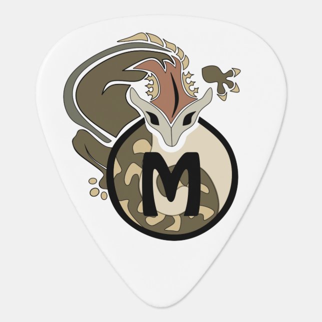 Hammerhead Salamander Monogram Guitar Pick (Front)