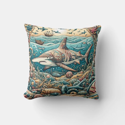 Hammerhead Shark 1 Throw Pillow