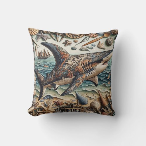 Hammerhead Shark 3 Throw Pillow