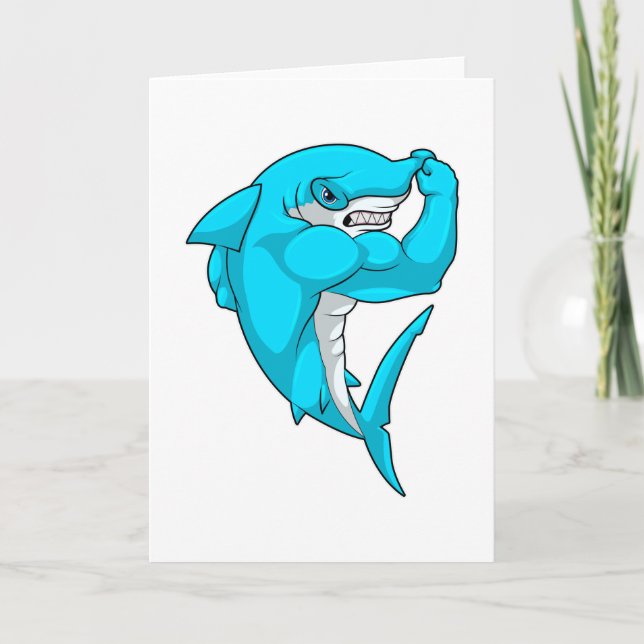 Hammerhead shark as Bodybuilder at Bodybuilding Card (Front)