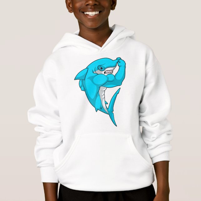 Hammerhead shark as Bodybuilder at Bodybuilding Hoodie (Front)