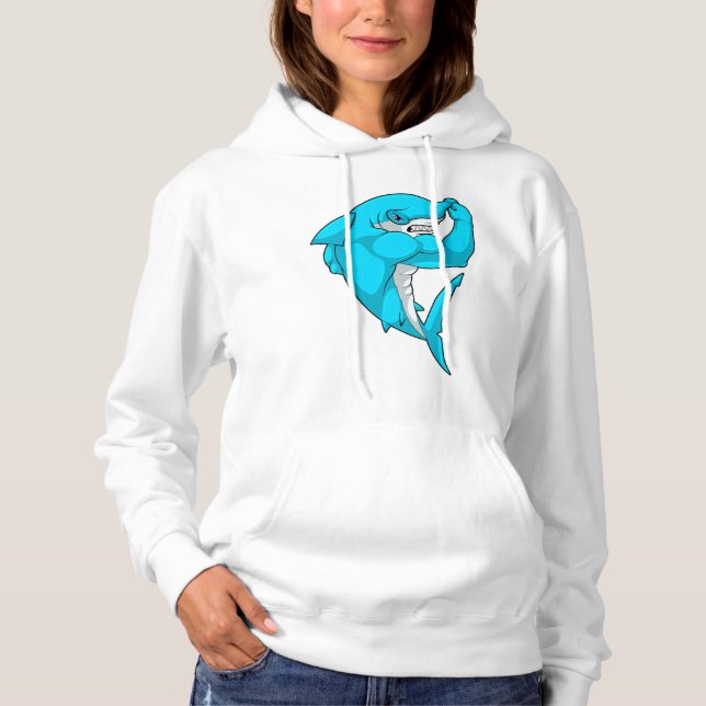Hammerhead shark as Bodybuilder at Bodybuilding Hoodie (Front)