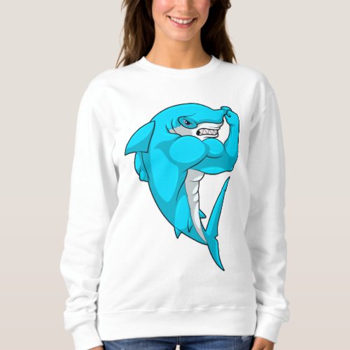 Hammerhead shark as Bodybuilder at Bodybuilding Sweatshirt