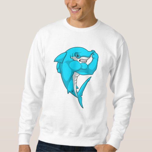 Hammerhead shark as Bodybuilder at Bodybuilding Sweatshirt