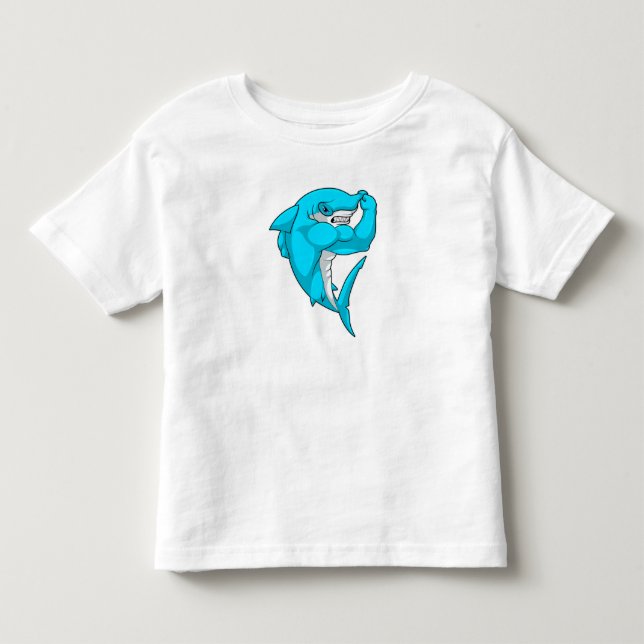 Hammerhead shark as Bodybuilder at Bodybuilding Toddler T-shirt (Front)