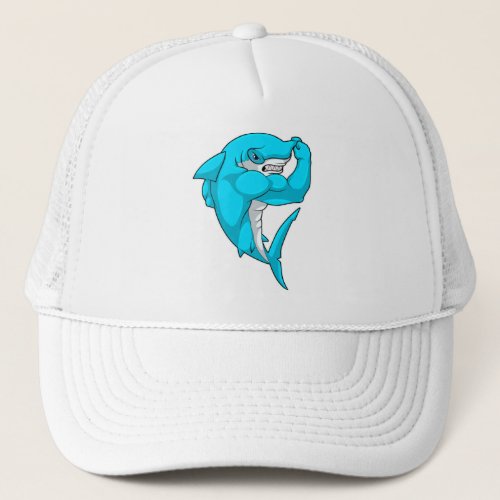 Hammerhead shark as Bodybuilder at Bodybuilding Trucker Hat