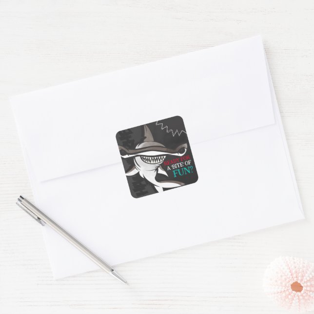 Hammerhead Shark Birthday Party  Square Sticker (Envelope)