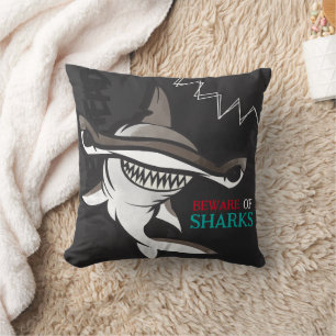 Hammerhead Shark Camouflage Print Throw Pillow