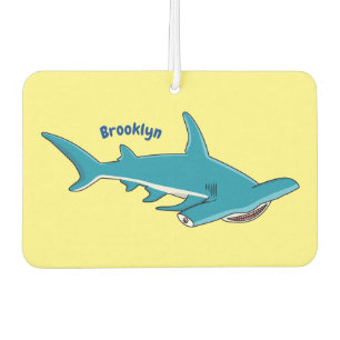 Hammerhead shark cartoon illustration air freshener