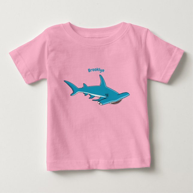 Hammerhead shark cartoon illustration baby T-Shirt (Front)