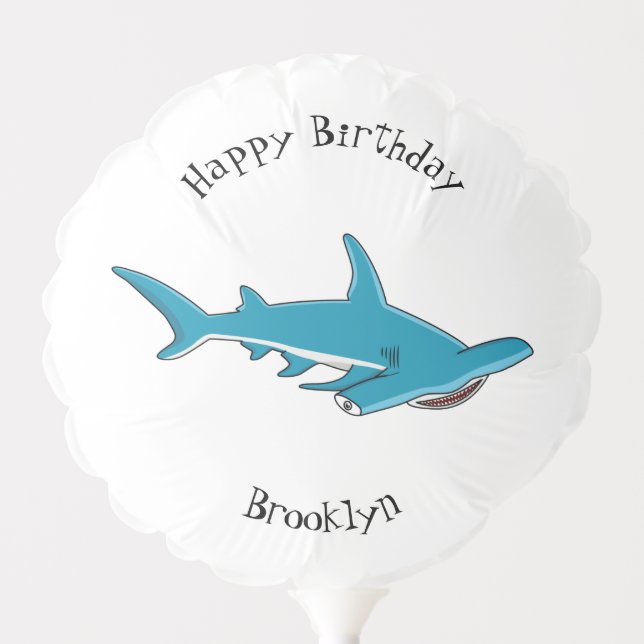 Hammerhead shark cartoon illustration  balloon (Front)