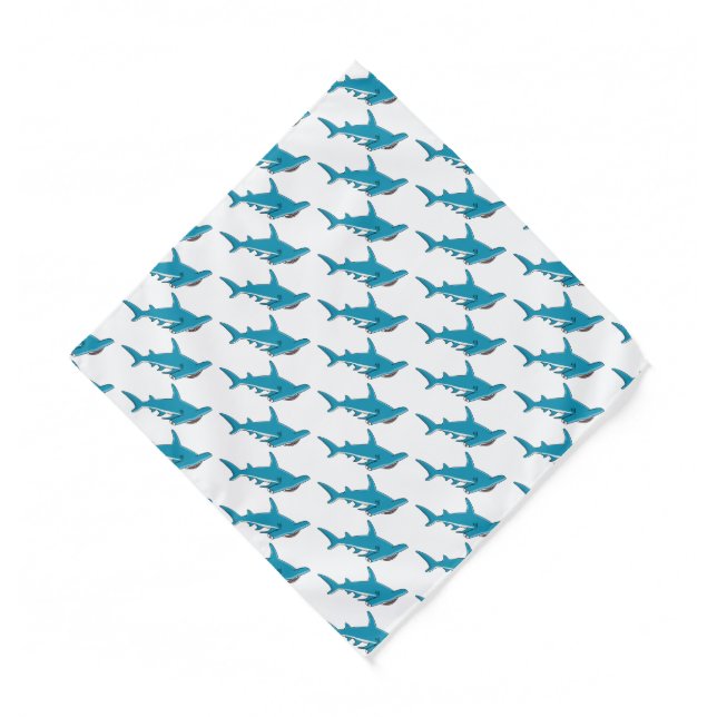 Hammerhead shark cartoon illustration  bandana (Front)