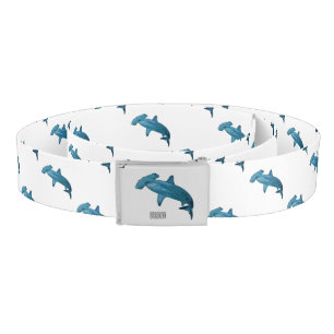 Hammerhead shark cartoon illustration belt