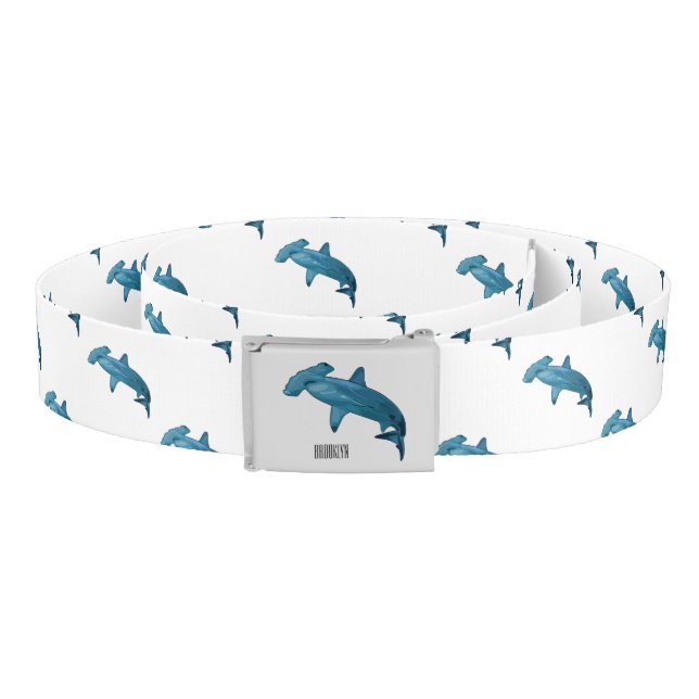 Hammerhead shark cartoon illustration belt (Coil)