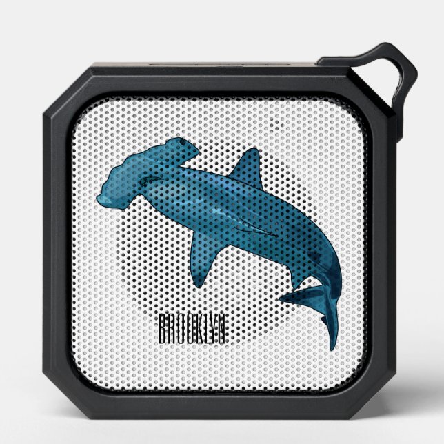 Hammerhead shark cartoon illustration bluetooth speaker (Front)
