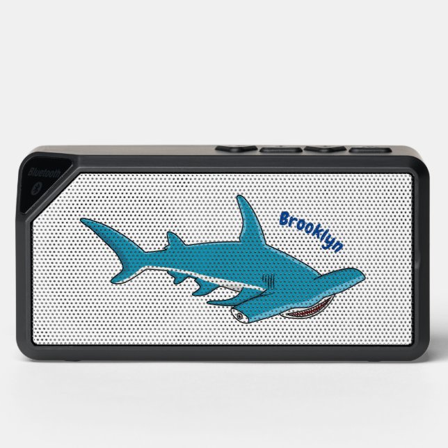 Hammerhead shark cartoon illustration  bluetooth speaker (Front)