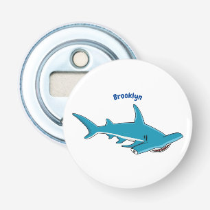Hammerhead shark cartoon illustration bottle opener