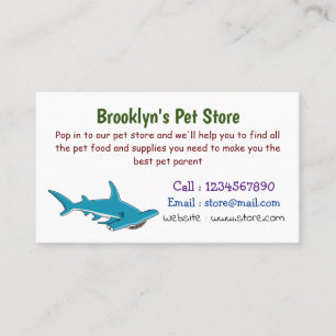 Hammerhead shark cartoon illustration business card