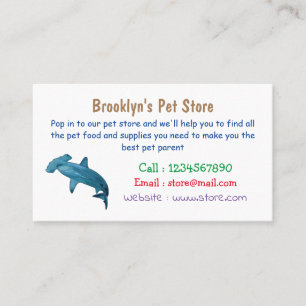 Hammerhead shark cartoon illustration business card
