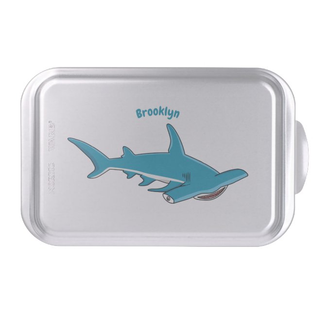 Hammerhead shark cartoon illustration cake pan (Front)