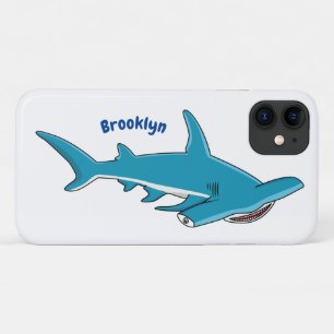 Hammerhead shark cartoon illustration iPhone 11 case