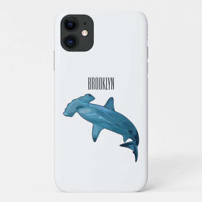Hammerhead shark cartoon illustration Case-Mate iPhone case (Back)