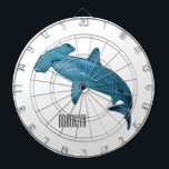 Hammerhead shark cartoon illustration dart board<br><div class="desc">Hammerhead shark cartoon illustration</div>