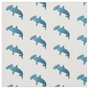 Hammerhead shark cartoon illustration fabric