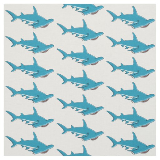 Hammerhead shark cartoon illustration  fabric