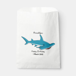 Hammerhead shark cartoon illustration favor bag