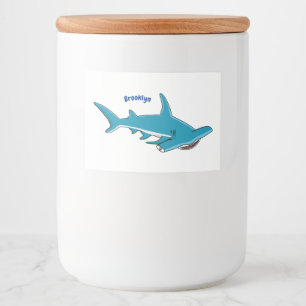 Hammerhead shark cartoon illustration food label
