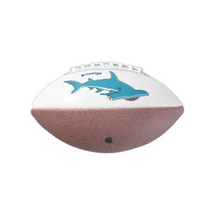 Hammerhead shark cartoon illustration football