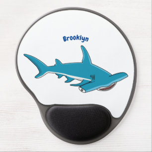 Hammerhead shark cartoon illustration gel mouse pad