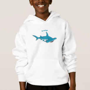 Hammerhead shark cartoon illustration hoodie